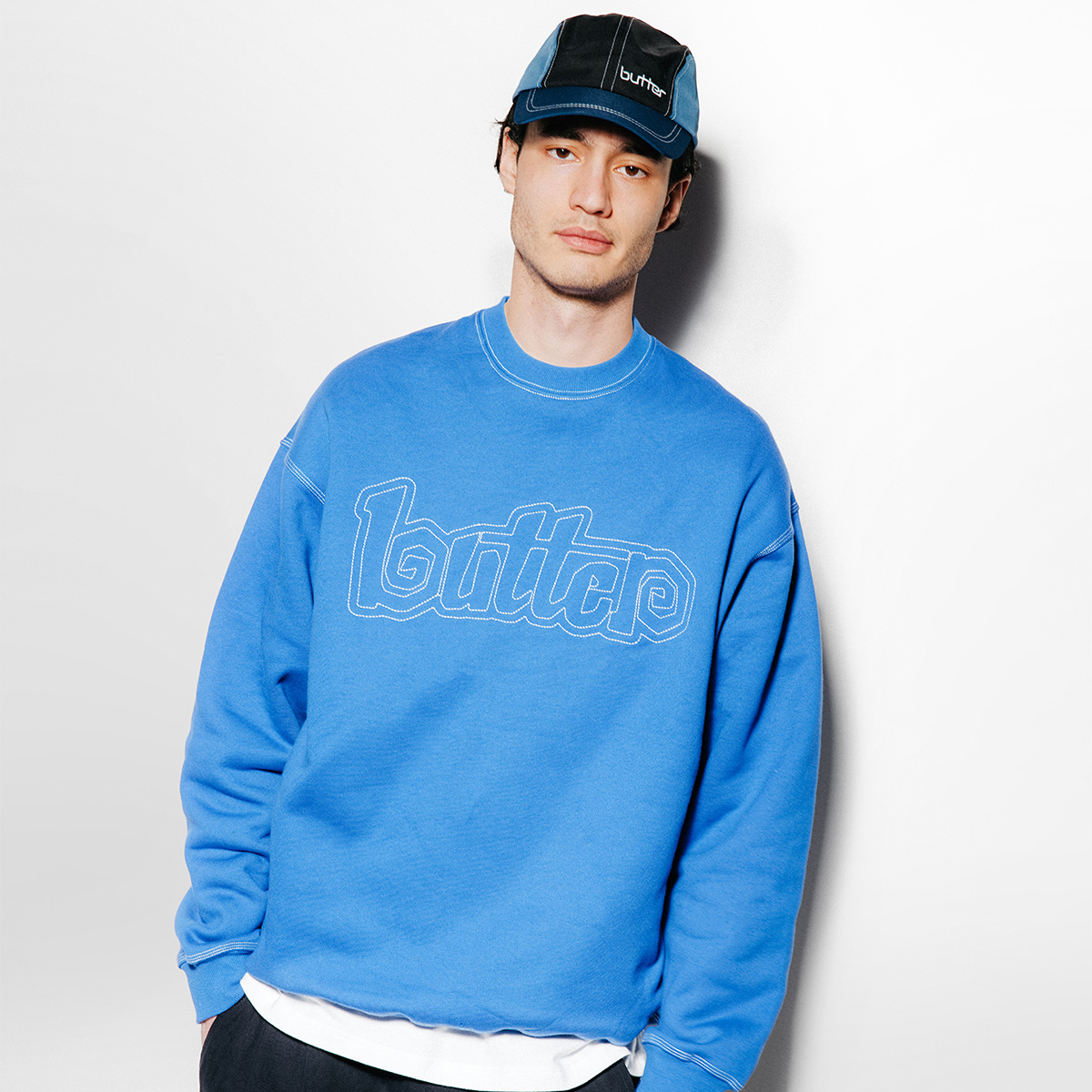 Butter Goods Swirl Crewneck Sweater Ocean