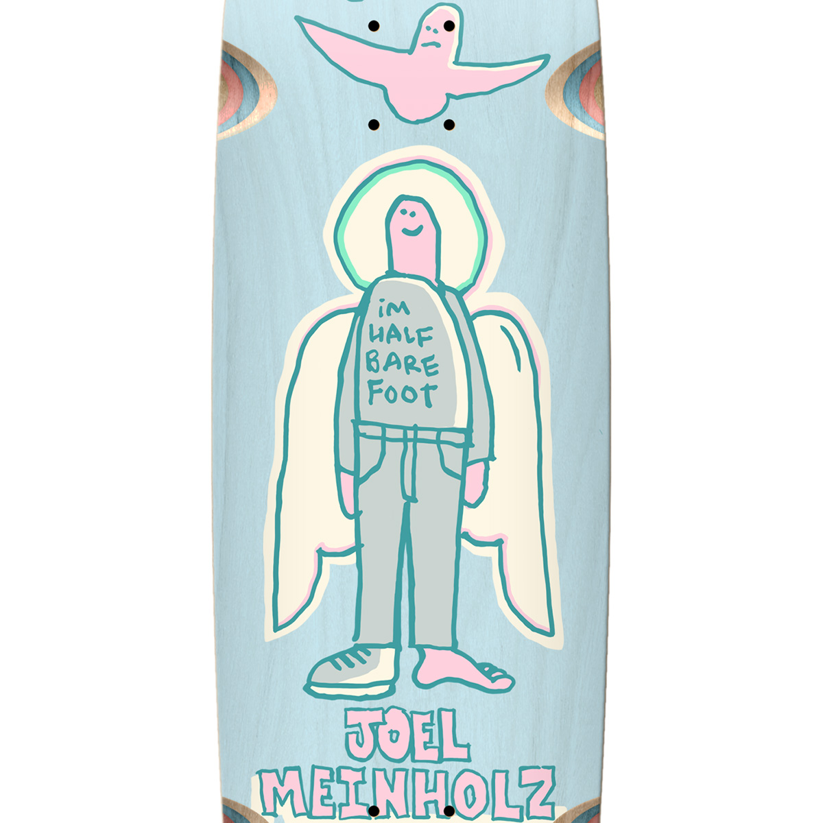 Krooked Joel Meinholz Guest Pro Zig Zagger Skateboard Deck Light Blue 8.62