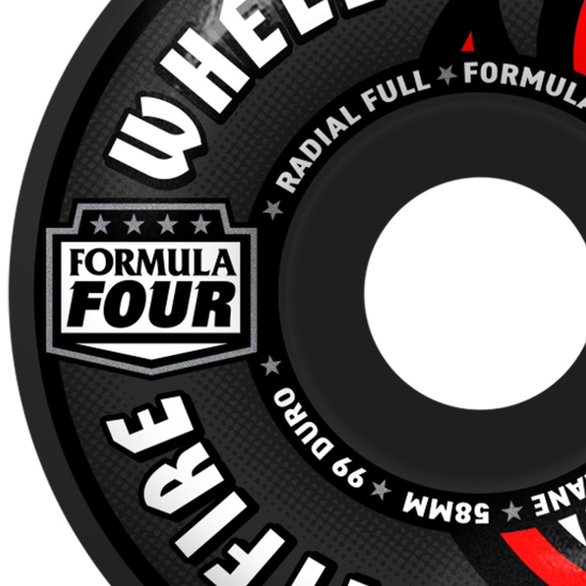 Spitfire Formula Four Team Colors Radial Full Wheels Black 99D 58mm 