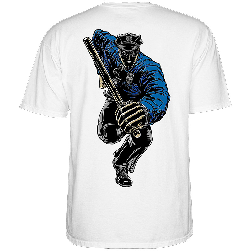 Powell Peralta Chris Senn Police T-Shirt White
