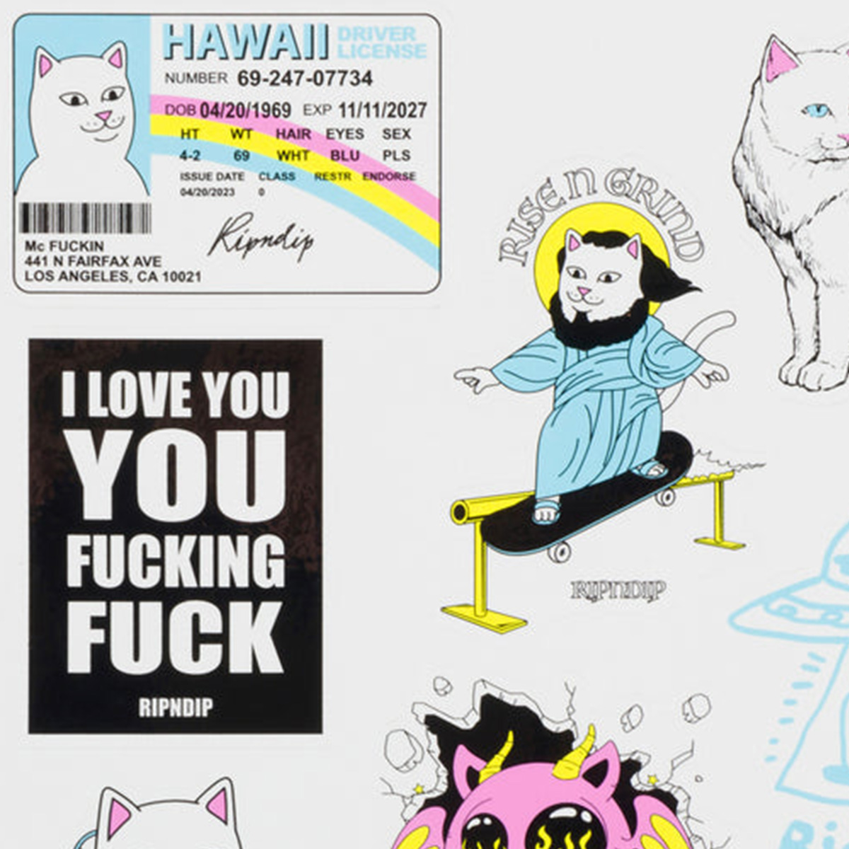 RIPNDIP Fan Fave Sticker Sheet