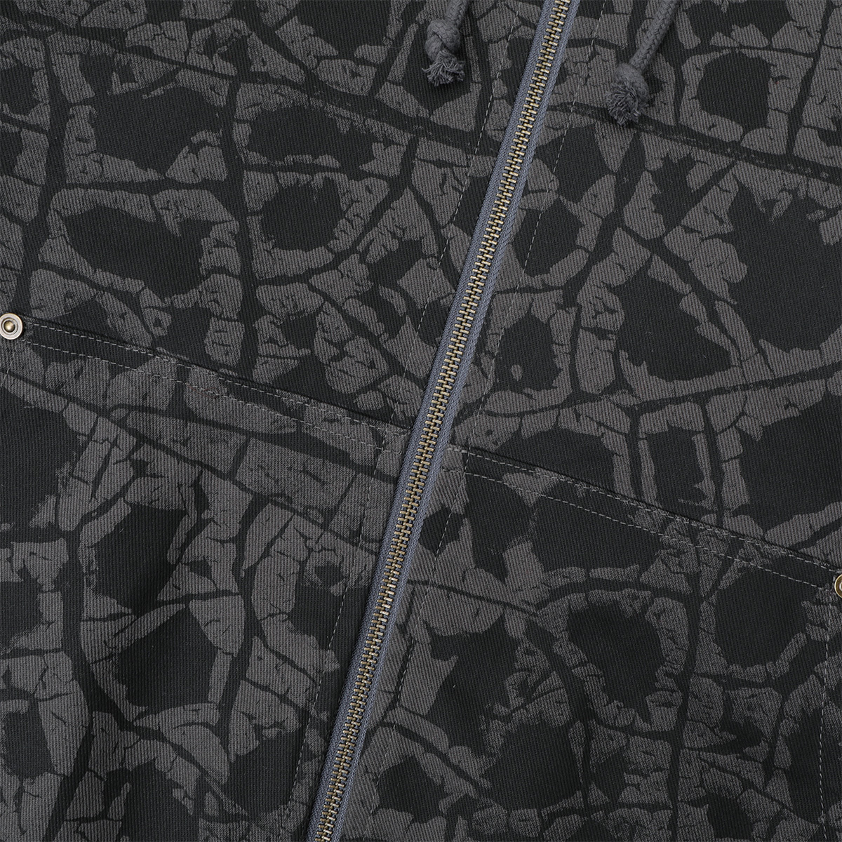 Pass Port Weathered Diggers Club Zip Hooded Jacket Black