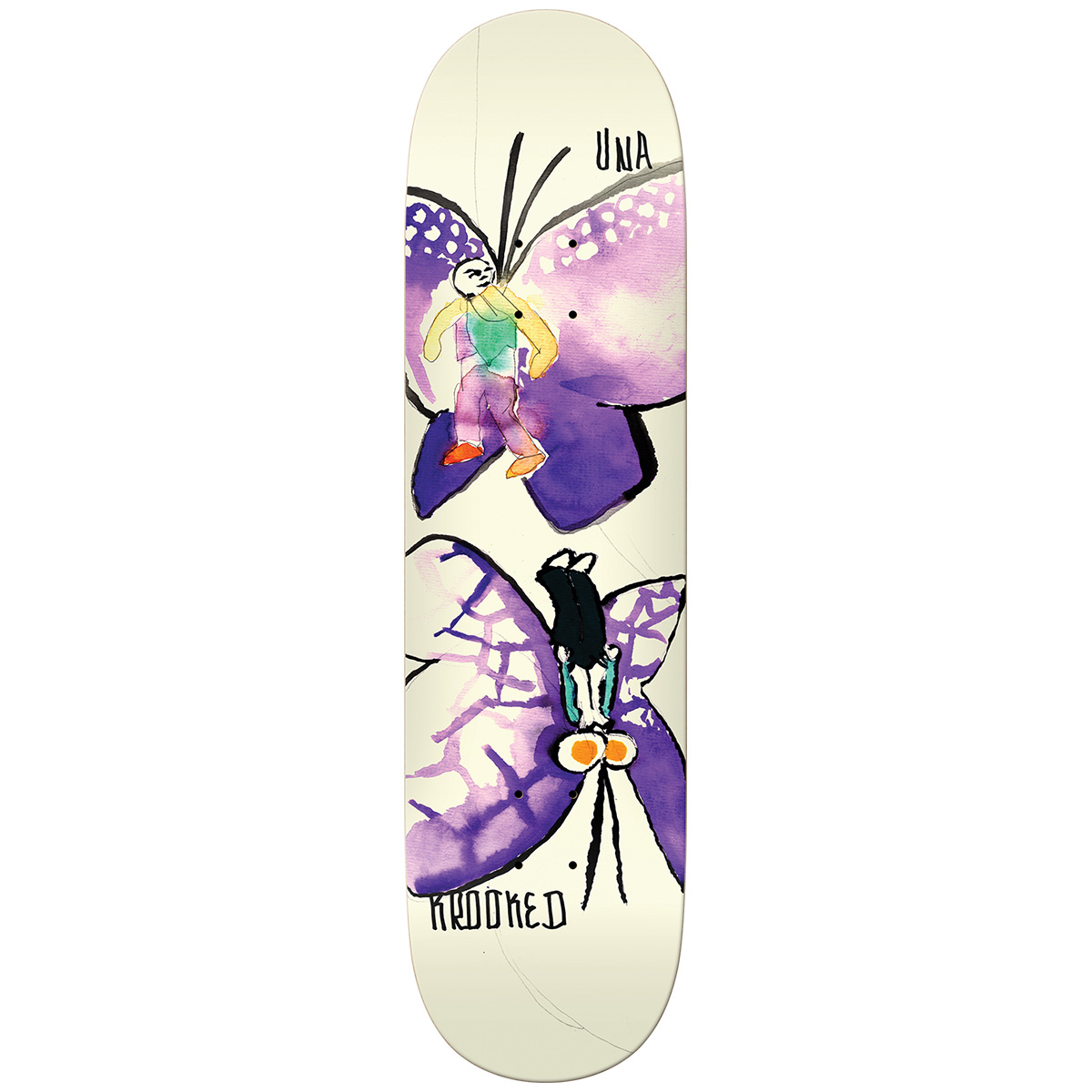 Krooked Una Butterflies Skateboard Deck 8.28 Krooked Una Butterflies Skateboard Deck 8.28