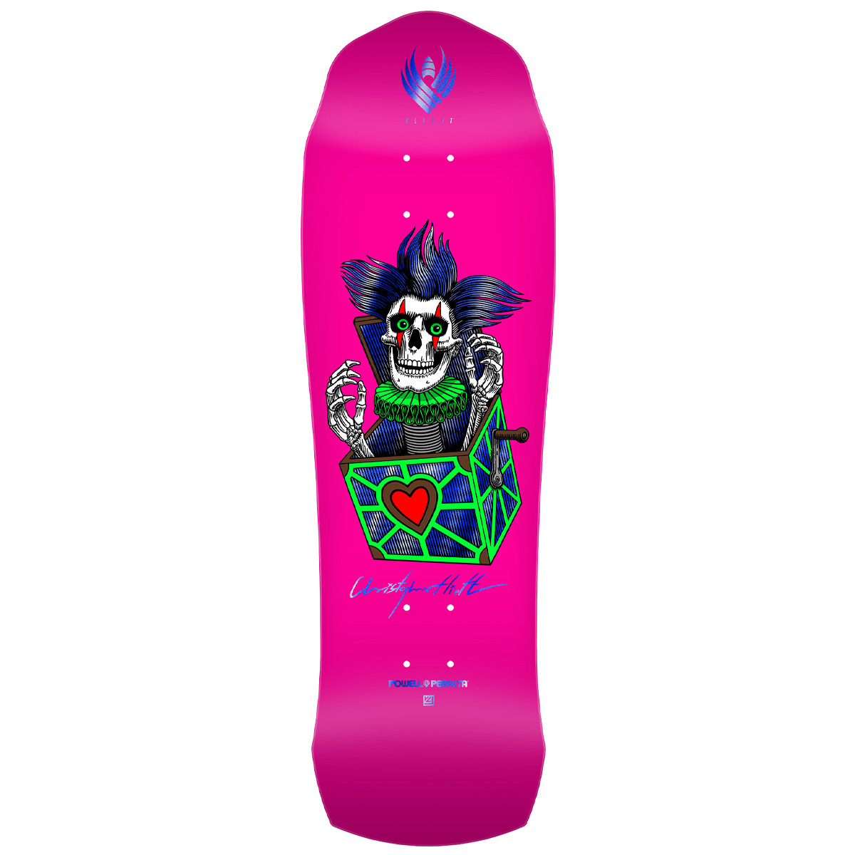 Powell Peralta FLIGHT Chris Hiett Skull Skateboard Deck 9.5