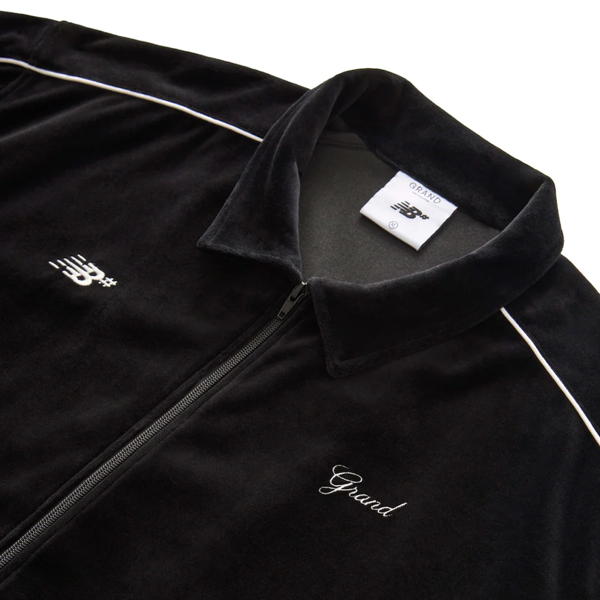 Grand Collection x New Balance Velour Track Jacket Black Grand Collection x New Balance Velour Track Jacket Black