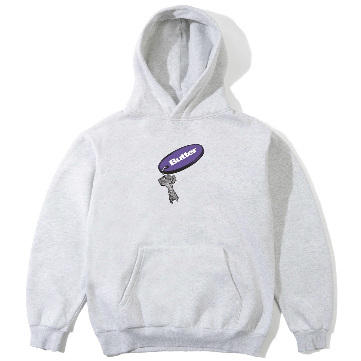 Butter Goods Key Chain Hooded Sweater Ash
