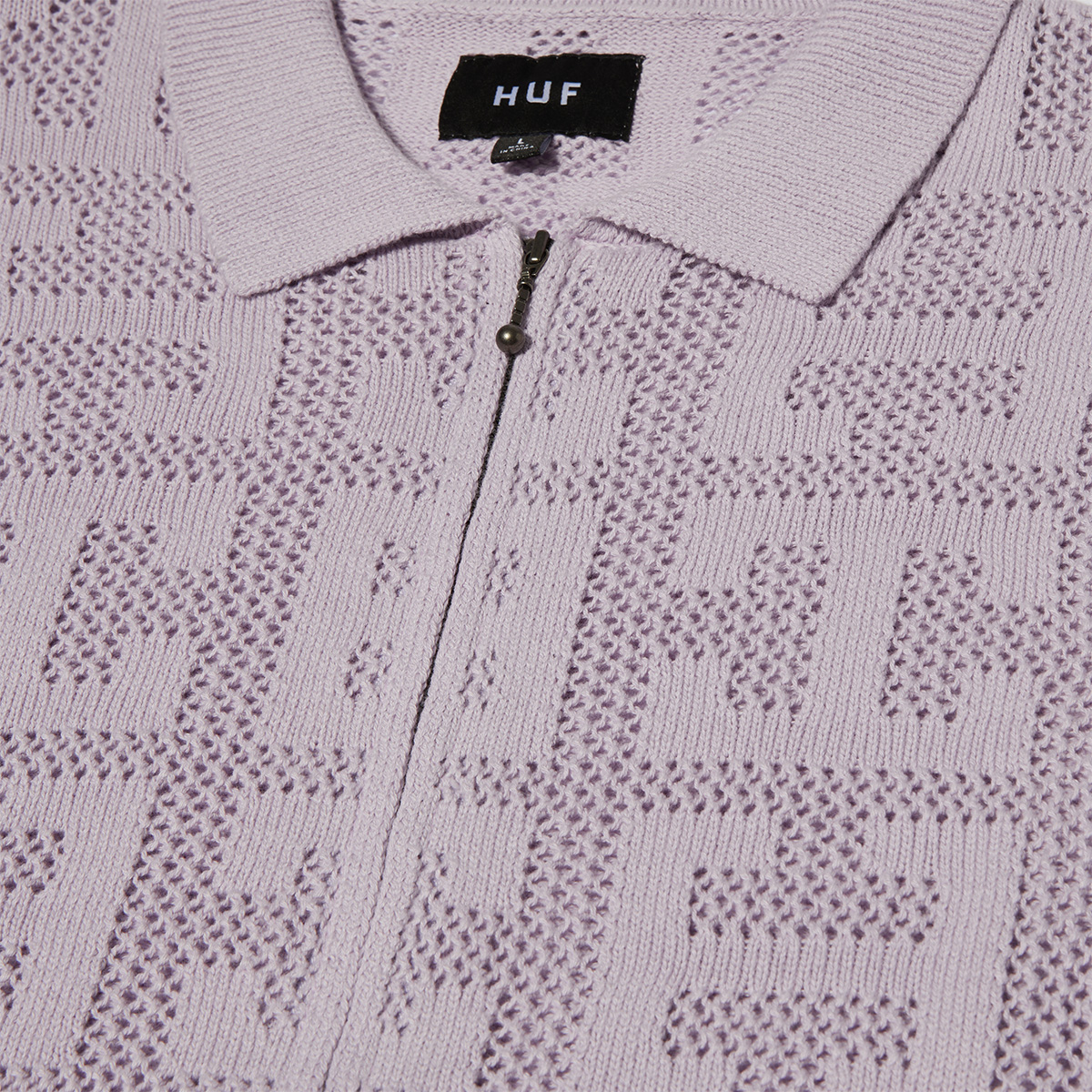 HUF Monogram Jacquard Zip Sweater Lavender HUF Monogram Jacquard Zip Sweater Lavender