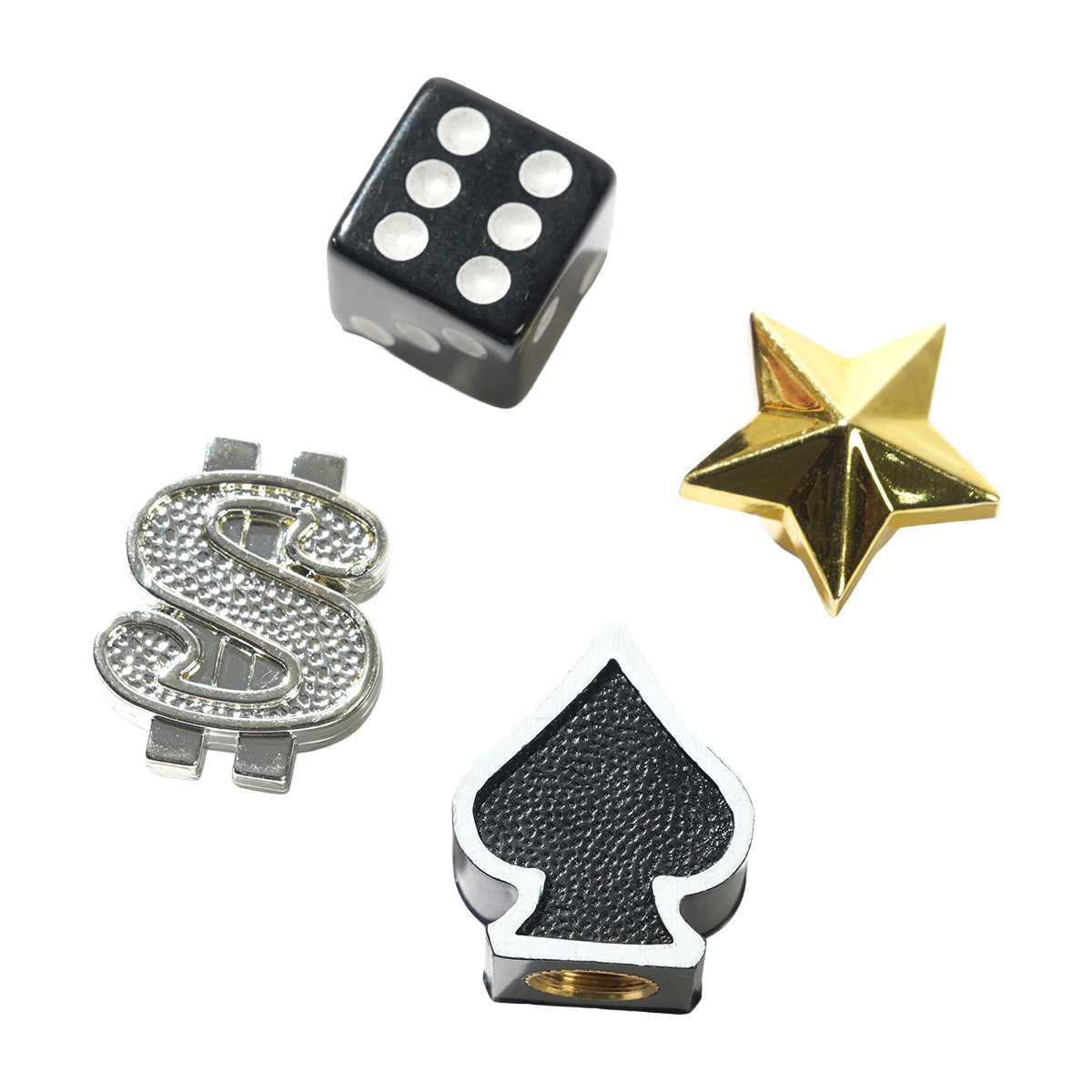 Cash Only Tyre Valve Cap Set Black