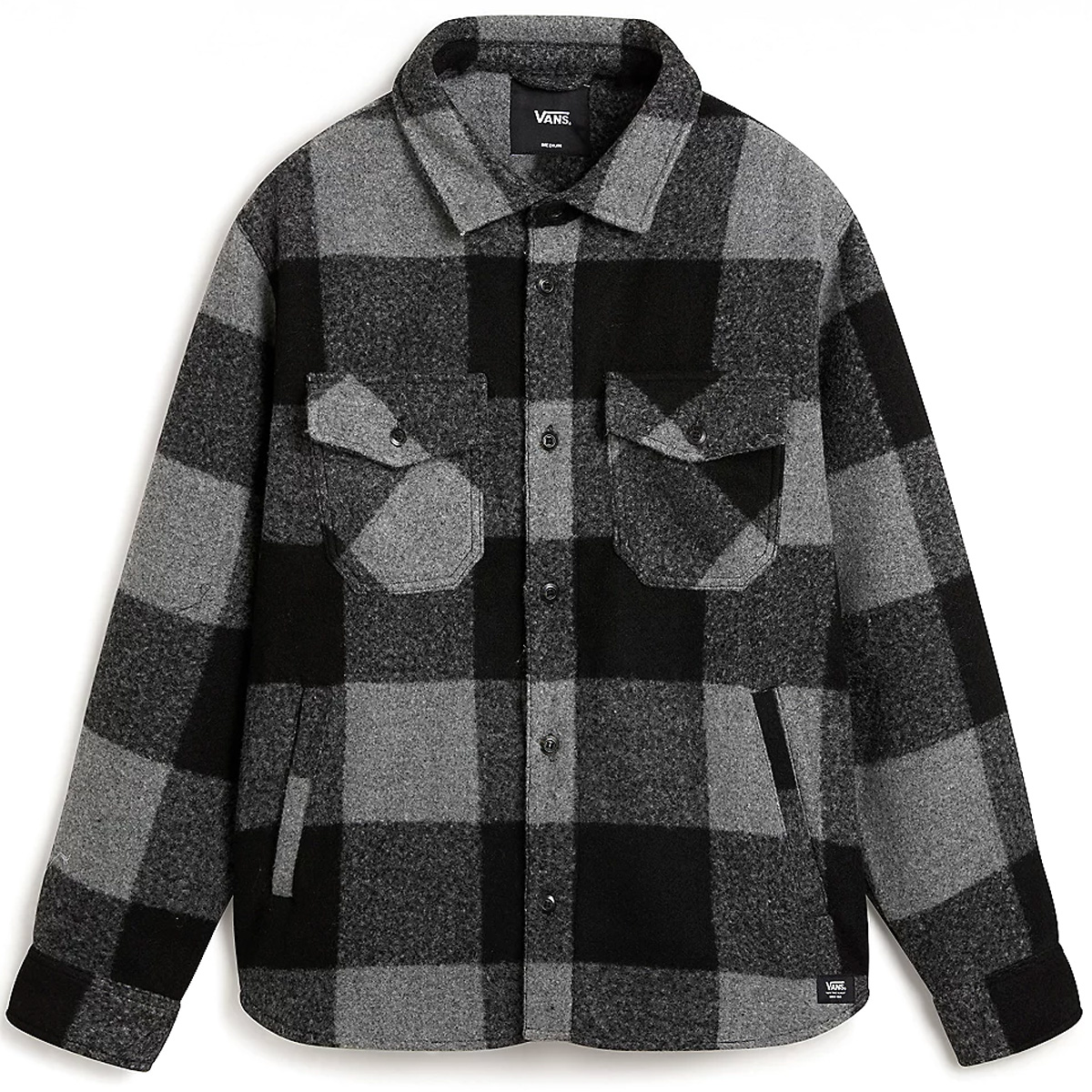 Vans Denby Fuzzy Shacket Jacket Black/Drizzle Vans Denby Fuzzy Shacket Jacket Black/Drizzle