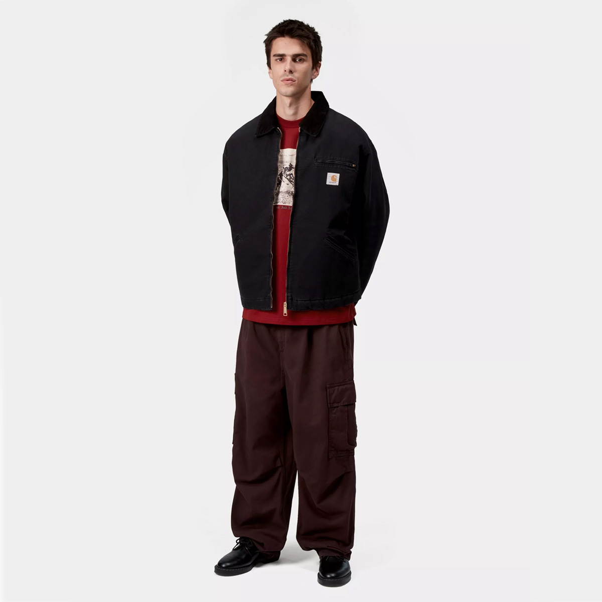 Carhartt WIP OG Detroit Jacket Black/Black Stone Canvas