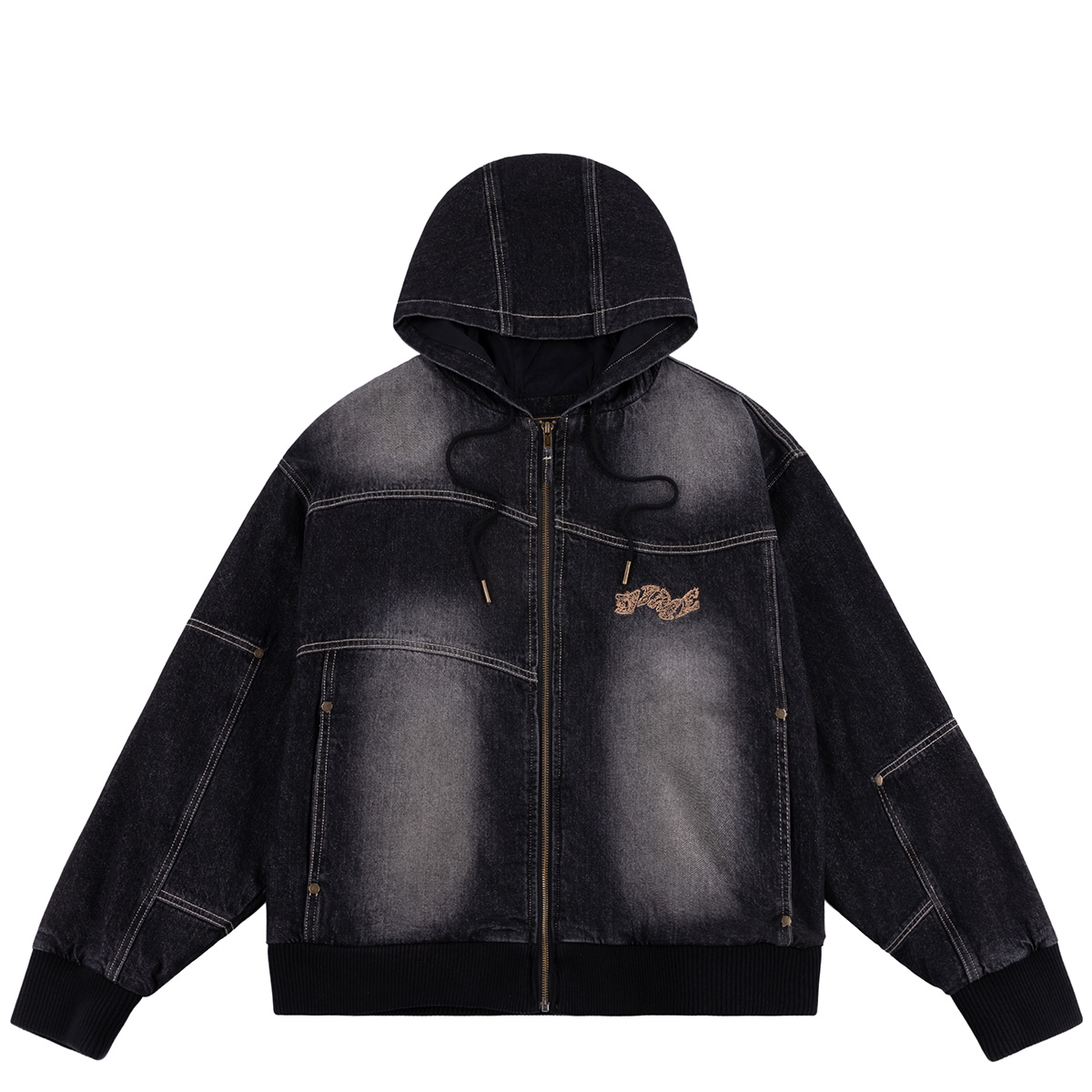 Dime Hooded Utility Jacket Sandblasted Black