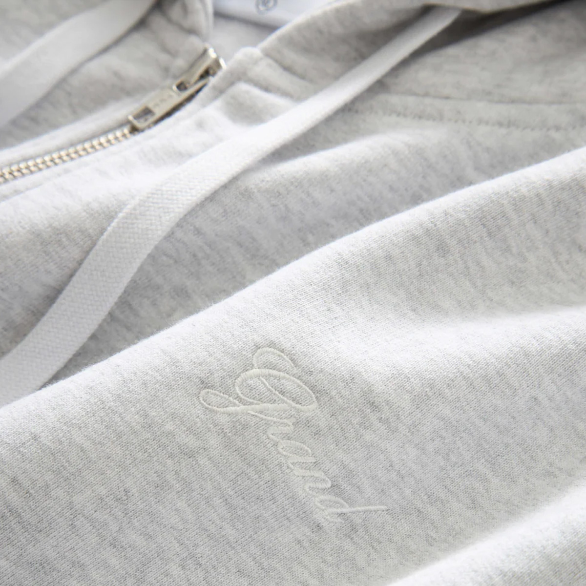 Grand Collection x New Balance Heavyweight Full Zip Hooded Sweater Grey Grand Collection x New Balance Heavyweight Full Zip Hooded Sweater Grey