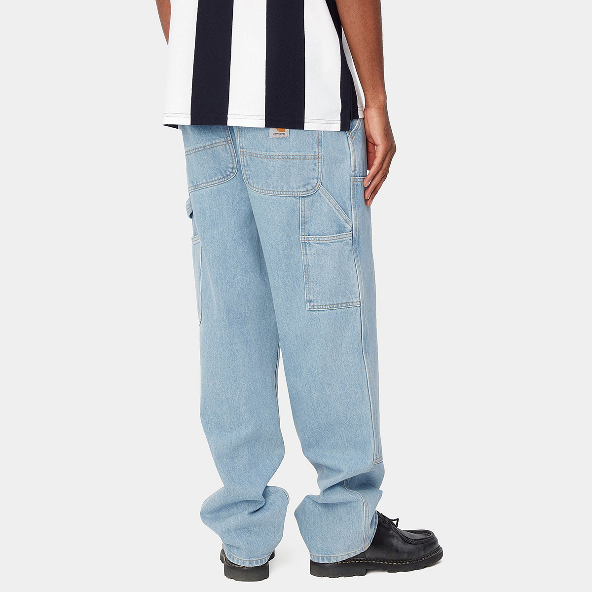 Carhartt WIP Double Knee Pant Blue Heavy Stone Bleached Carhartt WIP Double Knee Pant Blue Heavy Stone Bleached