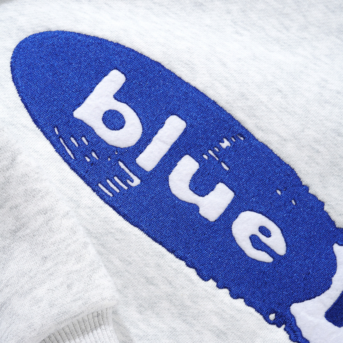 Butter Goods Records Logo Felt Applique Crewneck Sweater Ash Butter Goods Records Logo Felt Applique Crewneck Sweater Ash