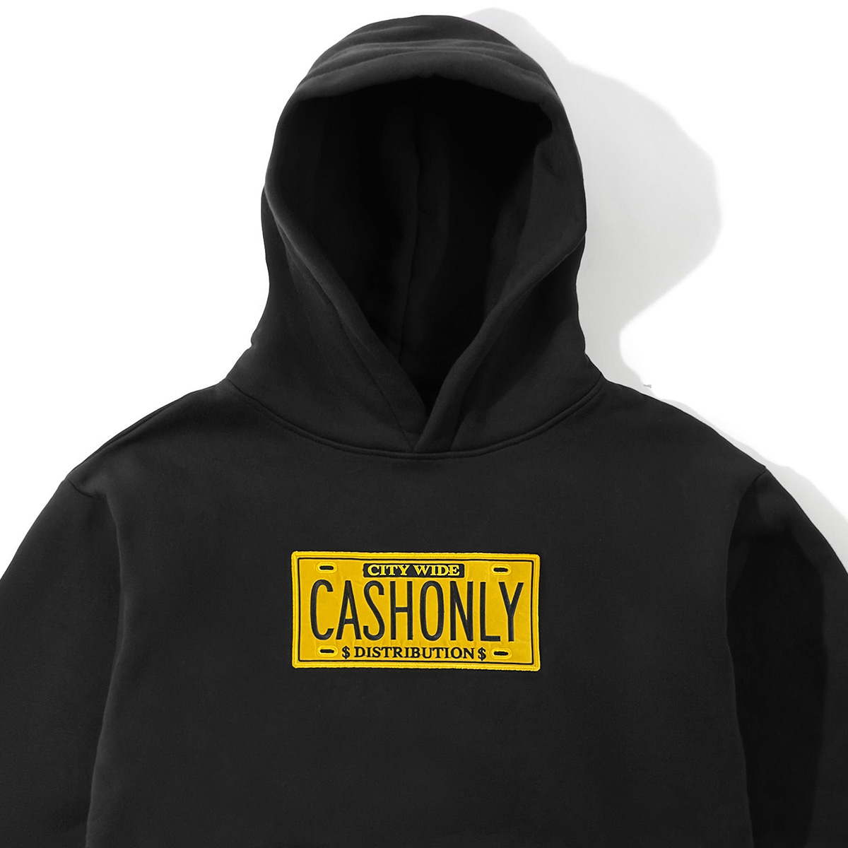 Cash Only License Plate Hooded Sweater Black