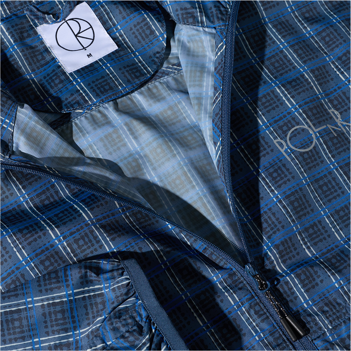 Polar Chase Light Shell Jacket Blue Check