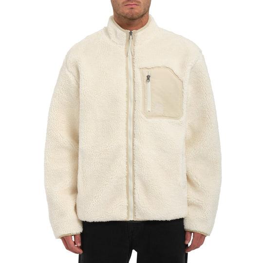 Volcom Muzzer Fuzzar Zip Vest Dirty White