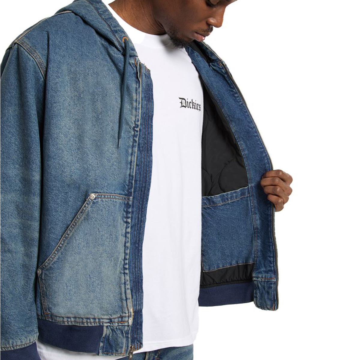 Dickies Hilham Hooded Jacket Khaki Tinted Blue