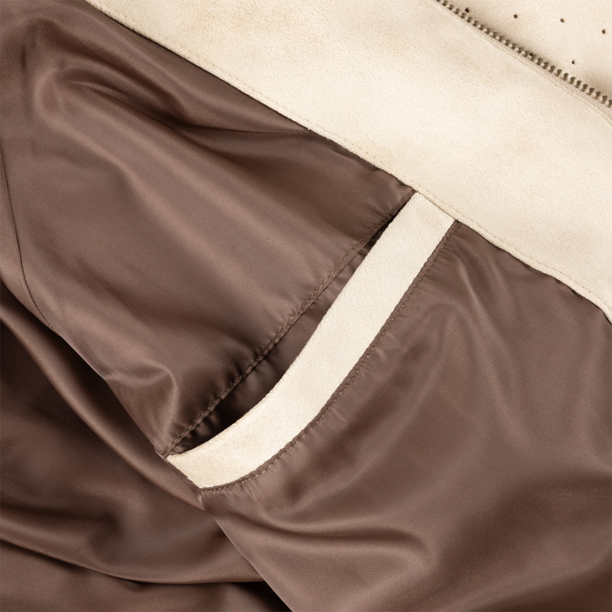 Dime Perforated Faux Suede Jacket Tan