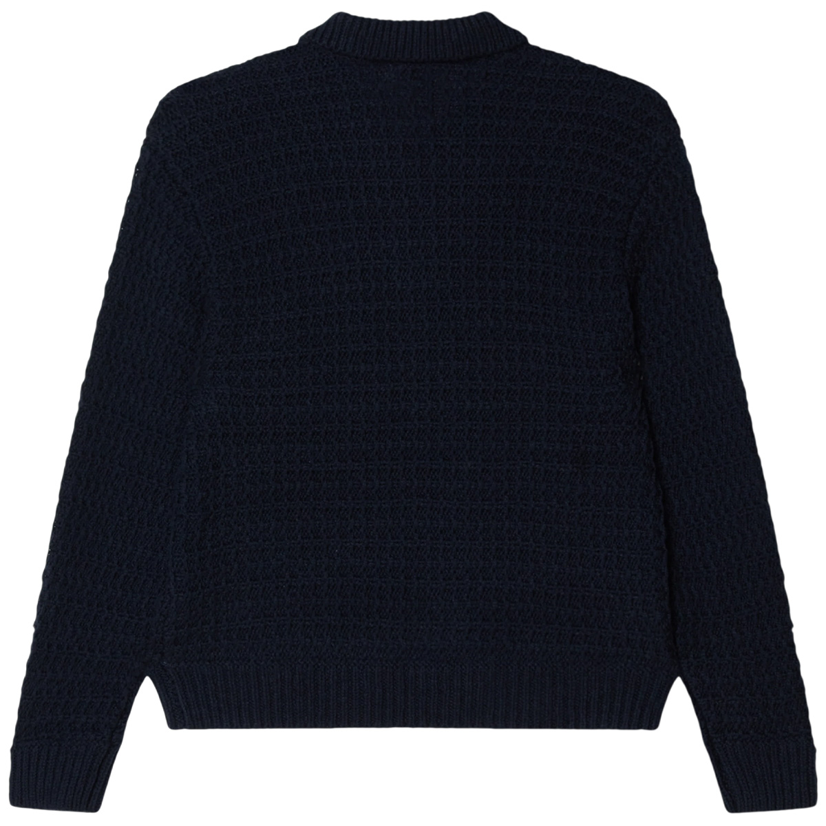 Obey Textured Rugby Polo Sweater Dark Navy