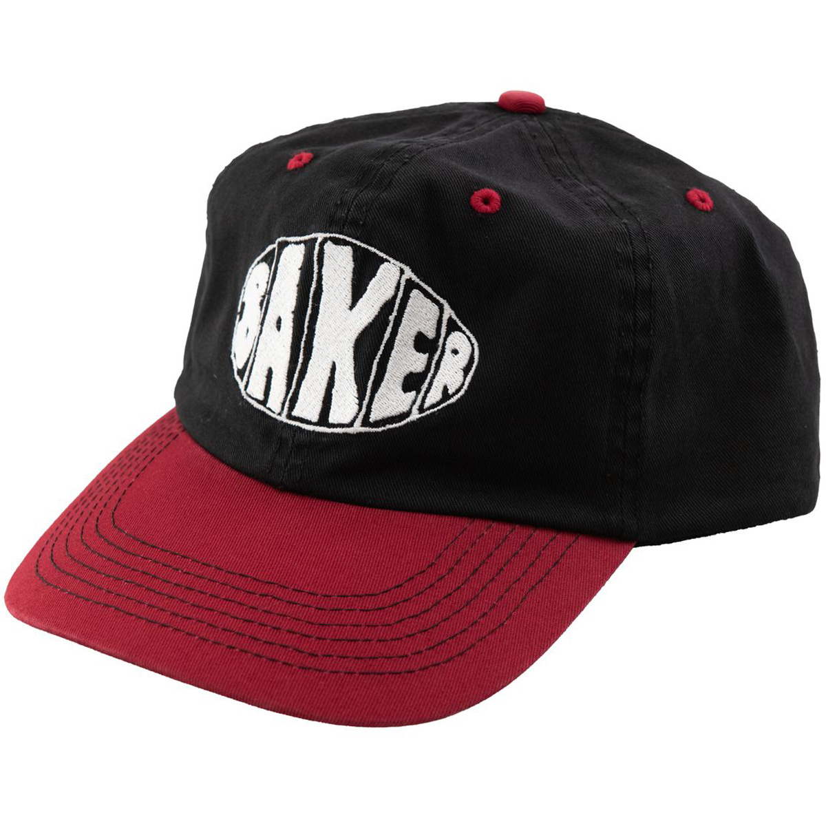 Baker Sprayed Oval Snapback Cap Black/Red 