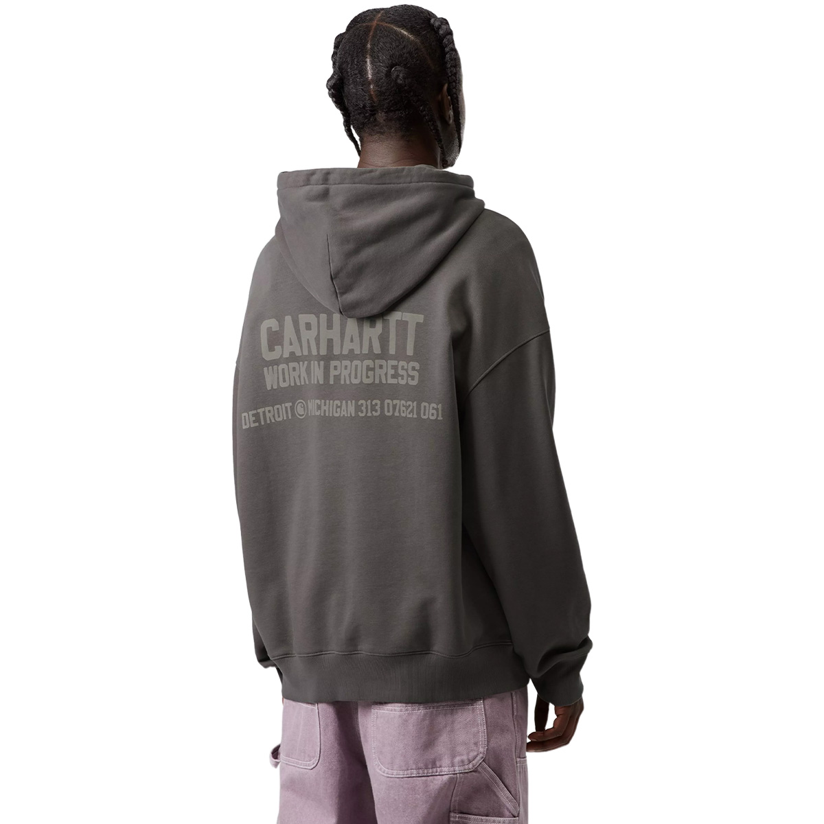 Carhartt WIP Distance Hooded Sweater Graphite Stone Dyed