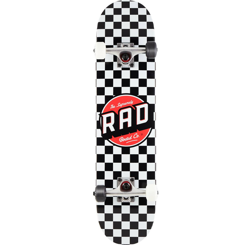 Rad Checkers 2 Dude Crew Complete Skateboard Black/White 8.0