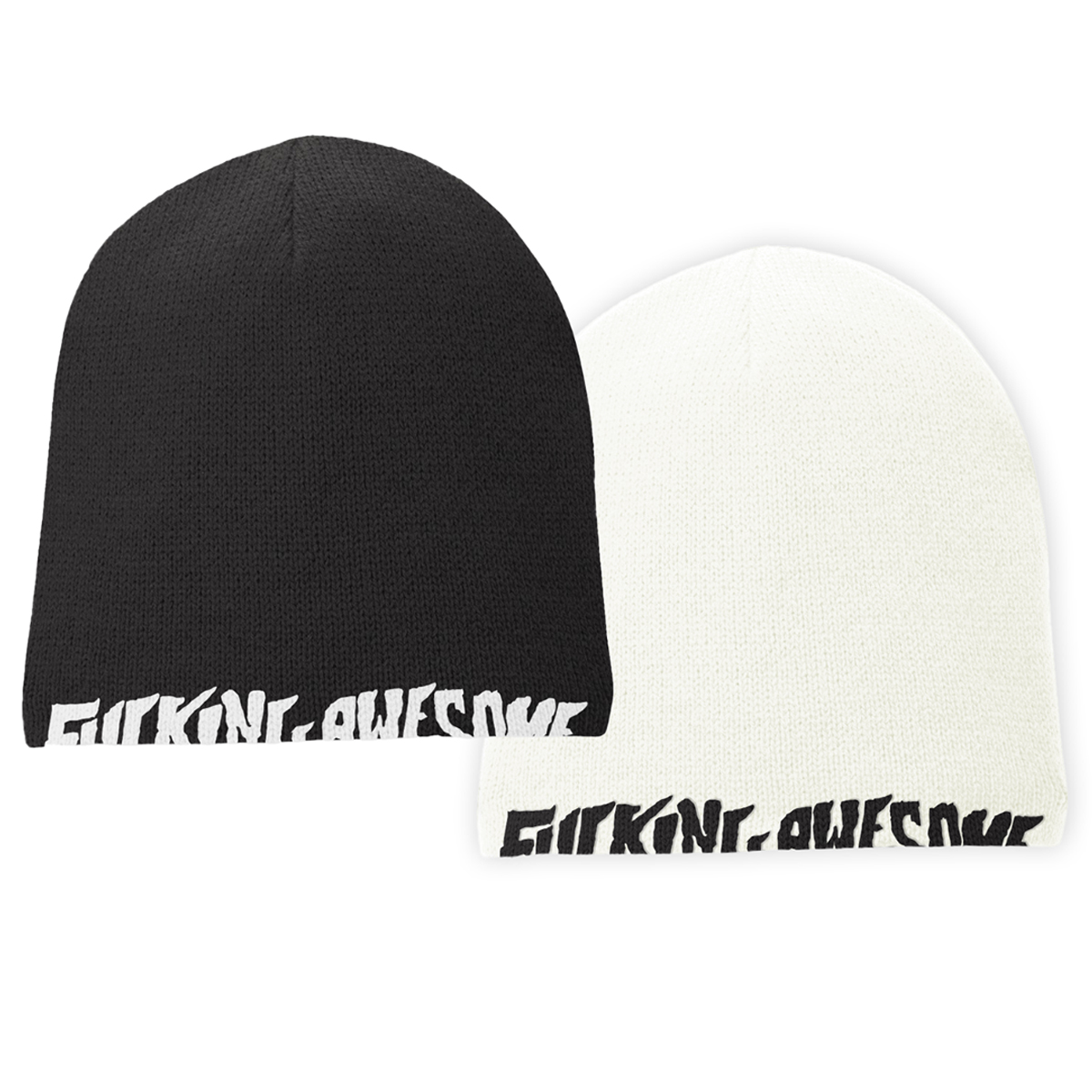 Fucking Awesome Reversible Skully Beanie Black/White