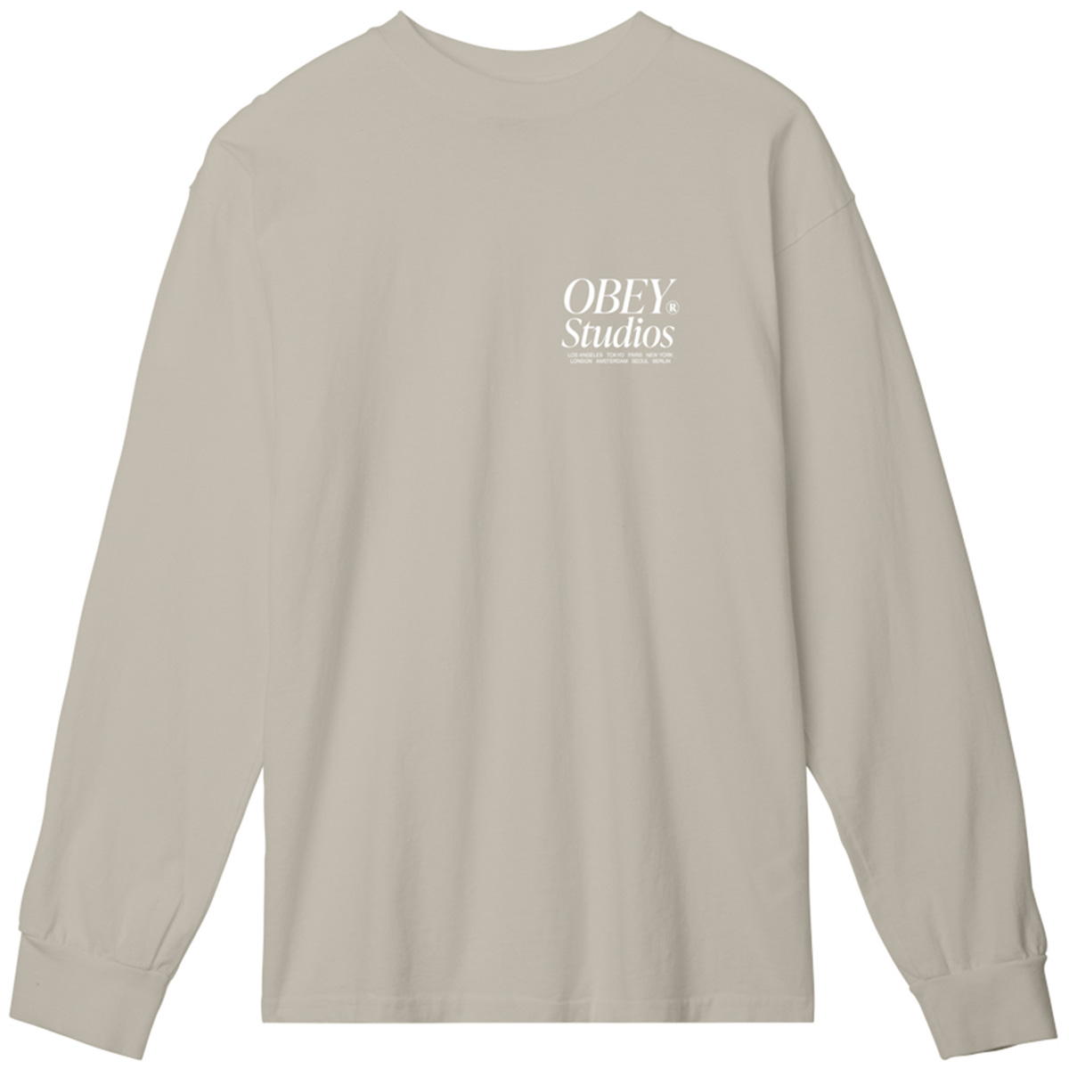 Obey Studios Icon Longsleeve T-Shirt Silver Grey Obey Studios Icon Longsleeve T-Shirt Silver Grey