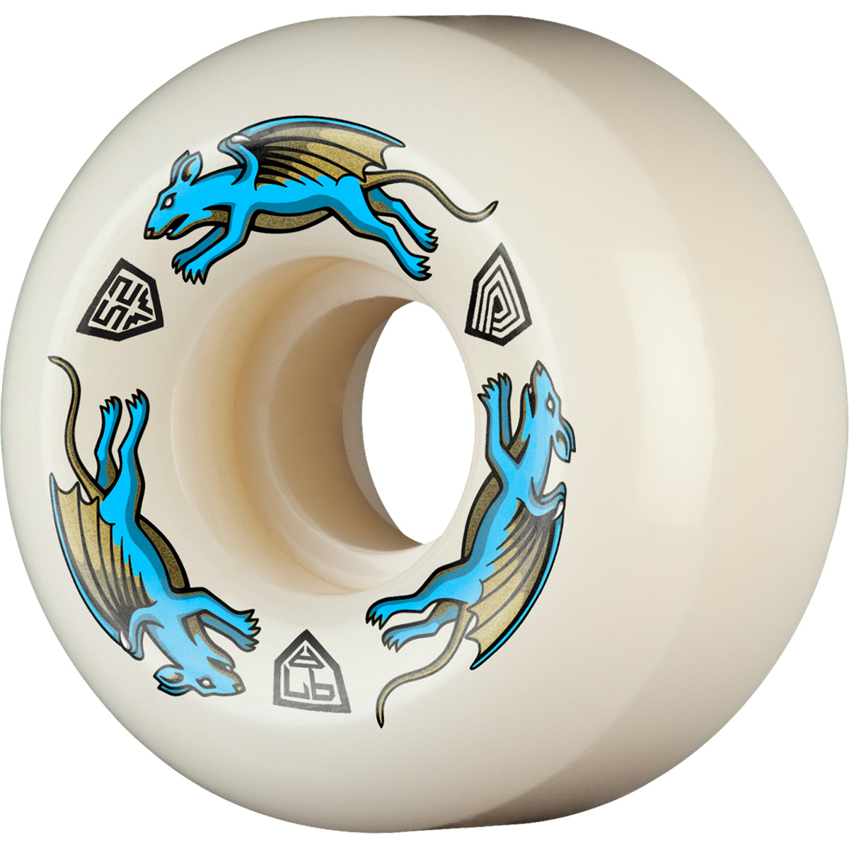 Powell Peralta Dragon Formula Nano Rat AV5 Wheels White/Blue 97A 52mm x 30mm
