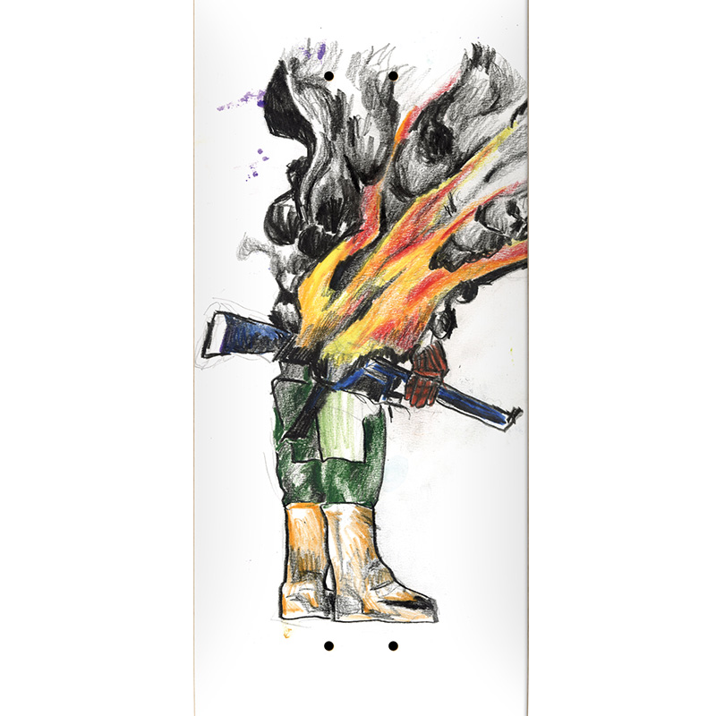 Krooked Sandoval At Ease Skateboard Deck White 8.5 Krooked Sandoval At Ease Skateboard Deck White 8.5