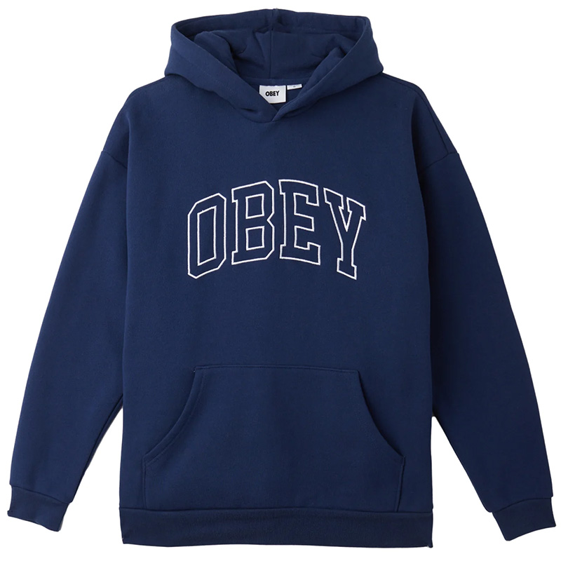 Obey Institute Extra Heavy Hooded Sweater Academy Navy Obey Institute Extra Heavy Hooded Sweater Academy Navy