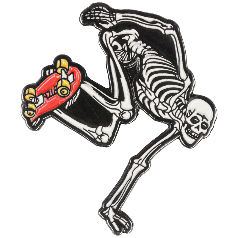Powell Peralta Skateboard Skeleton Red Pin