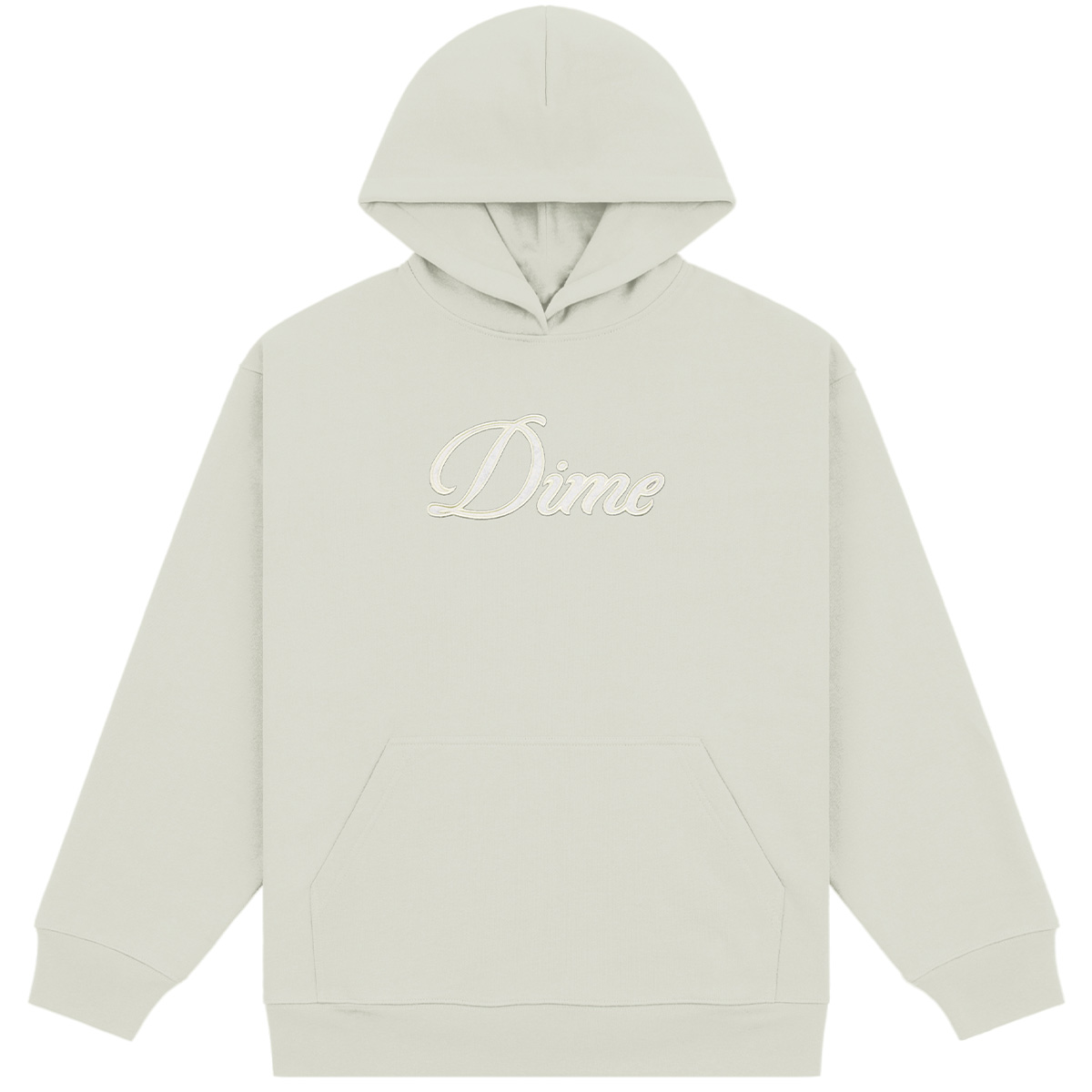 Dime Cursive Hooded Sweater Charcoal Moss
