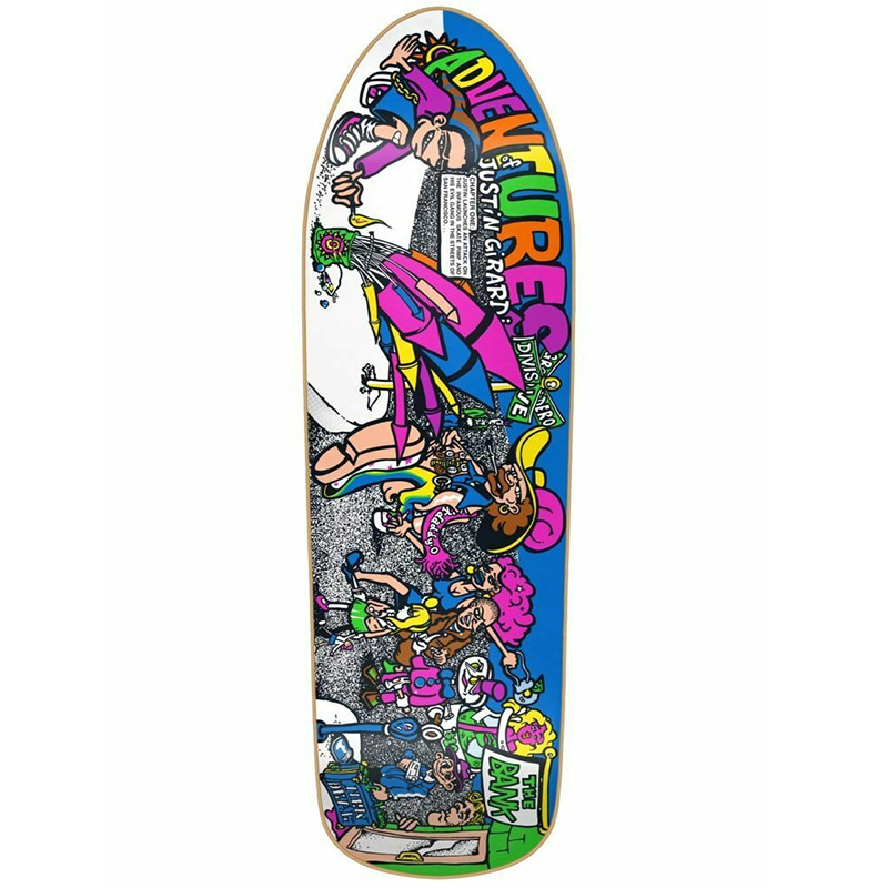 New Deal Adventures Of Justin Girard Heat Transfer Skateboard Deck Neon 9.72 New Deal Adventures Of Justin Girard Heat Transfer Skateboard Deck Neon 9.72