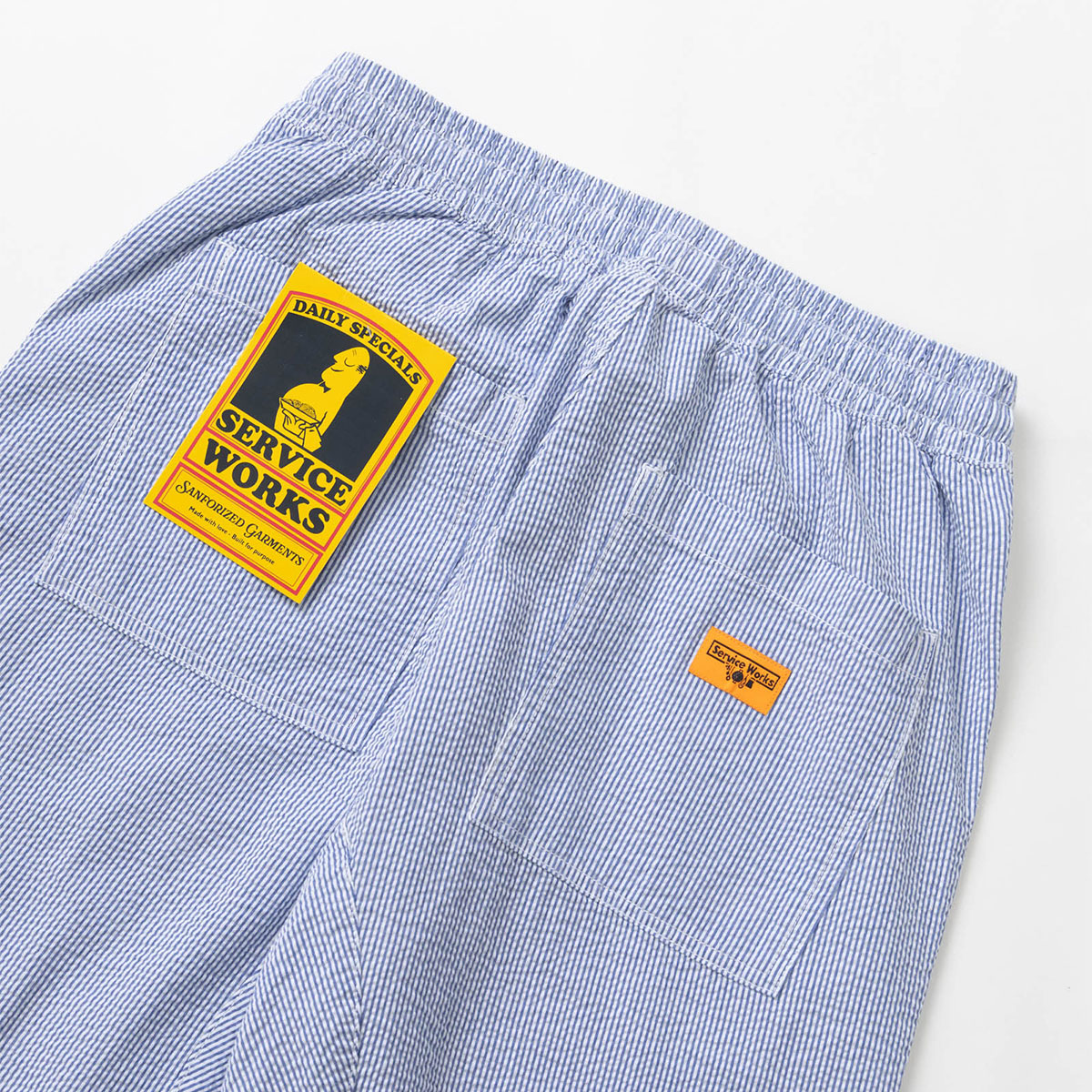 Service Works Seersucker Chef Pant Navy Stripe