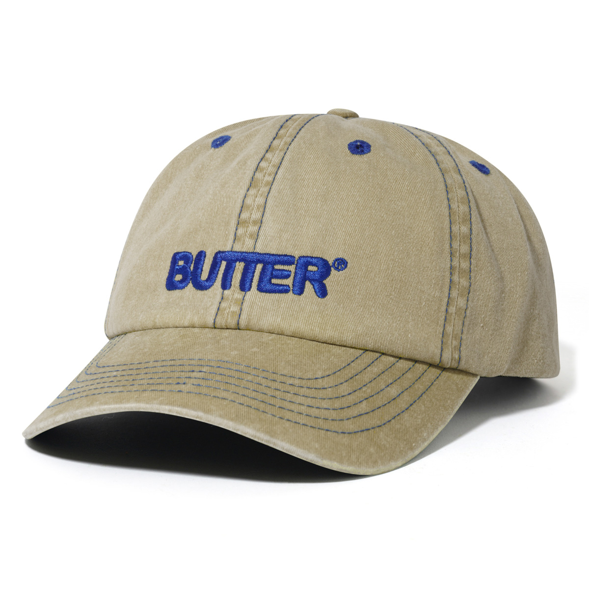 Butter Goods Rounded Logo 6 Panel Cap Washed Sand