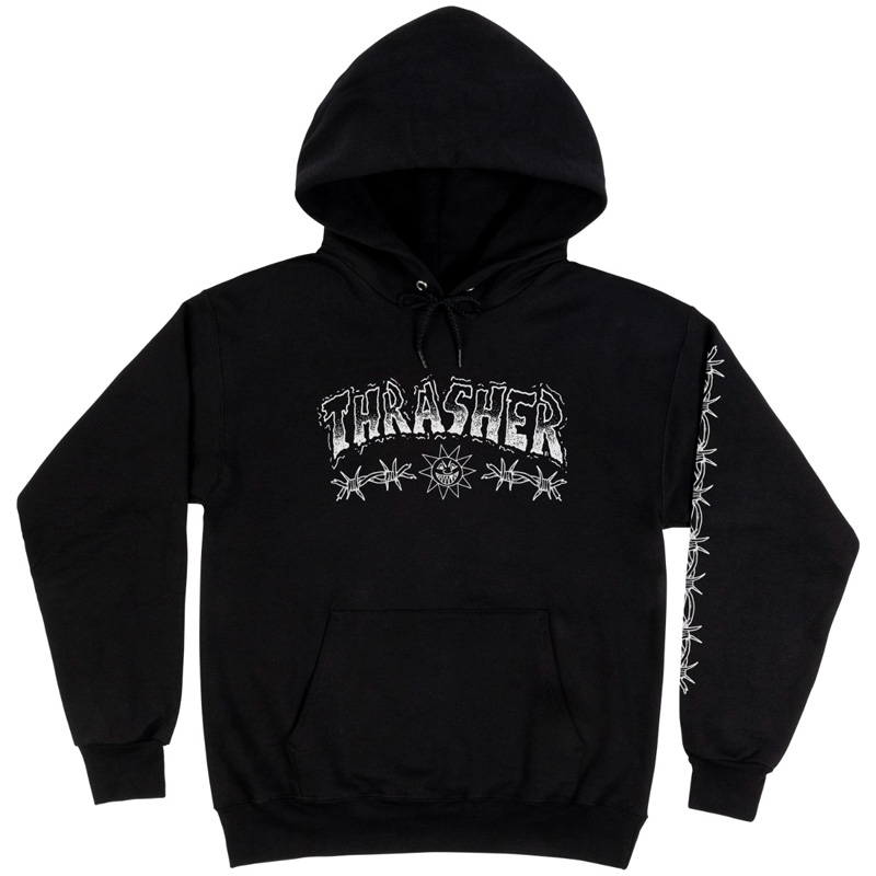 Thrasher Barbed Wire Hoodie Black