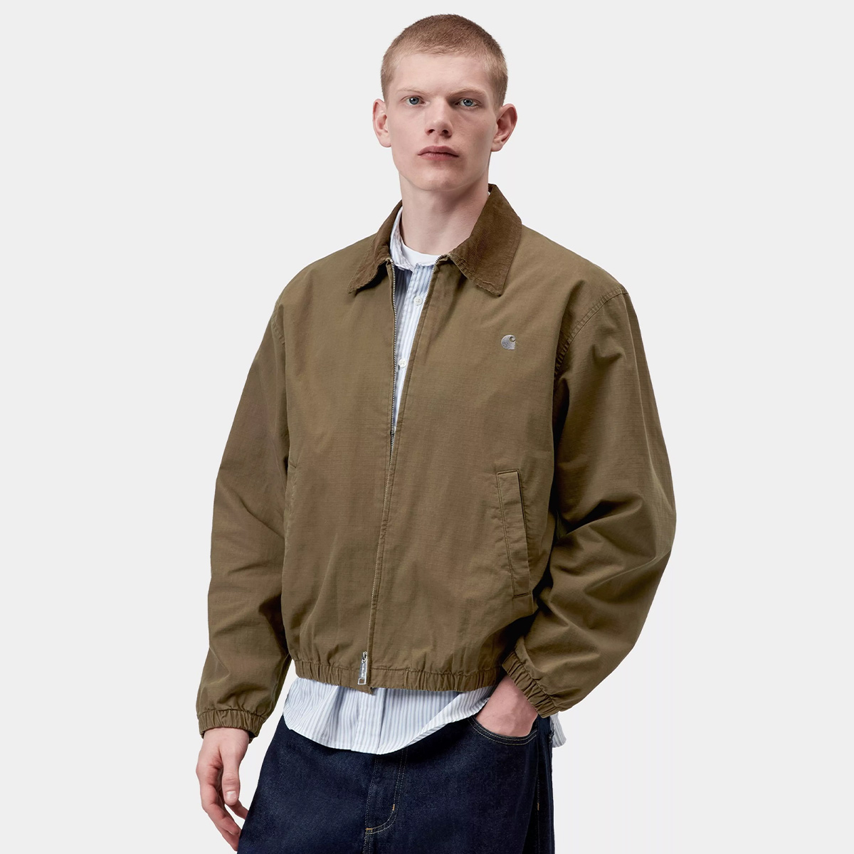 Carhartt WIP Madison Ripstop Jacket Dark Beech/Black Garment Dyed