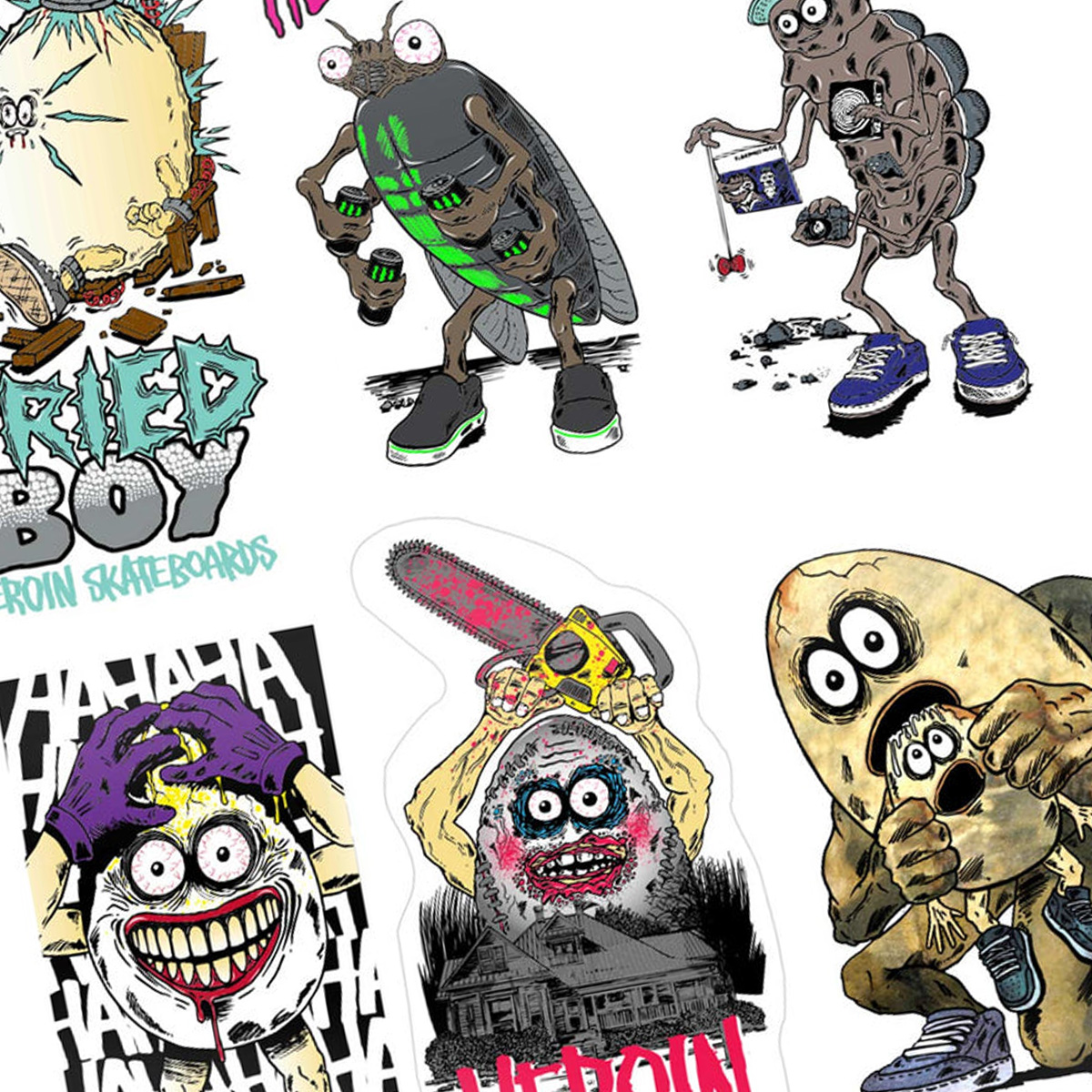 Heroin Fried Boy Assorted Single Sticker