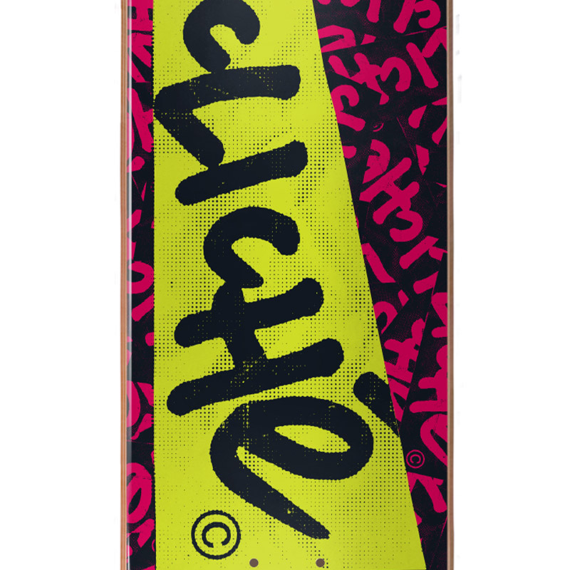 Cliché Paper RHM Skateboard Deck Rubline/Lime 8.0