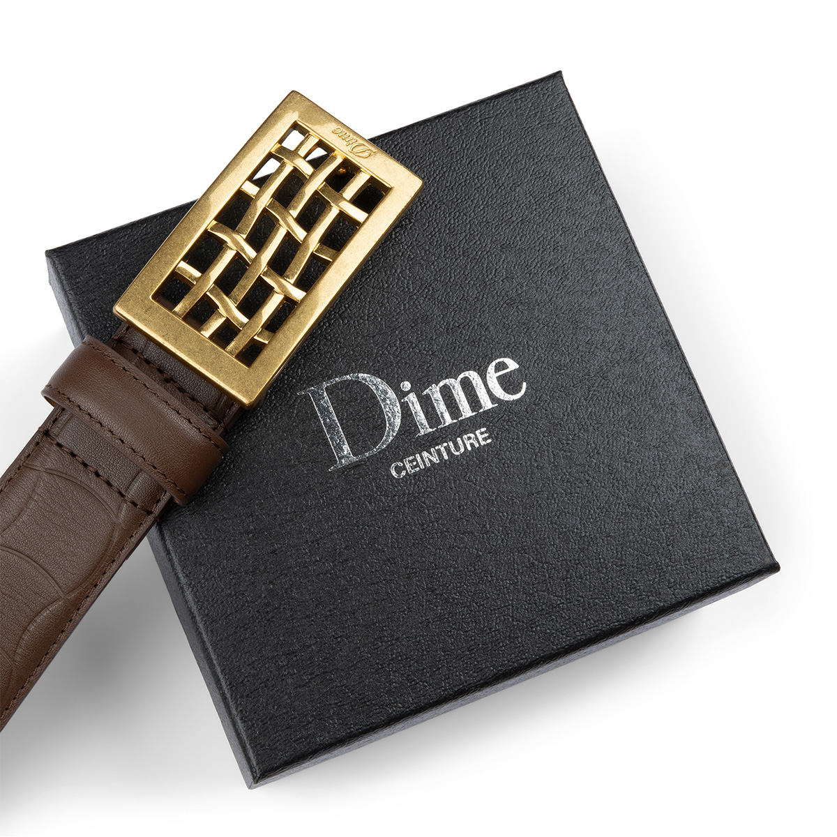 Dime Heavyweight Leather Belt Brown