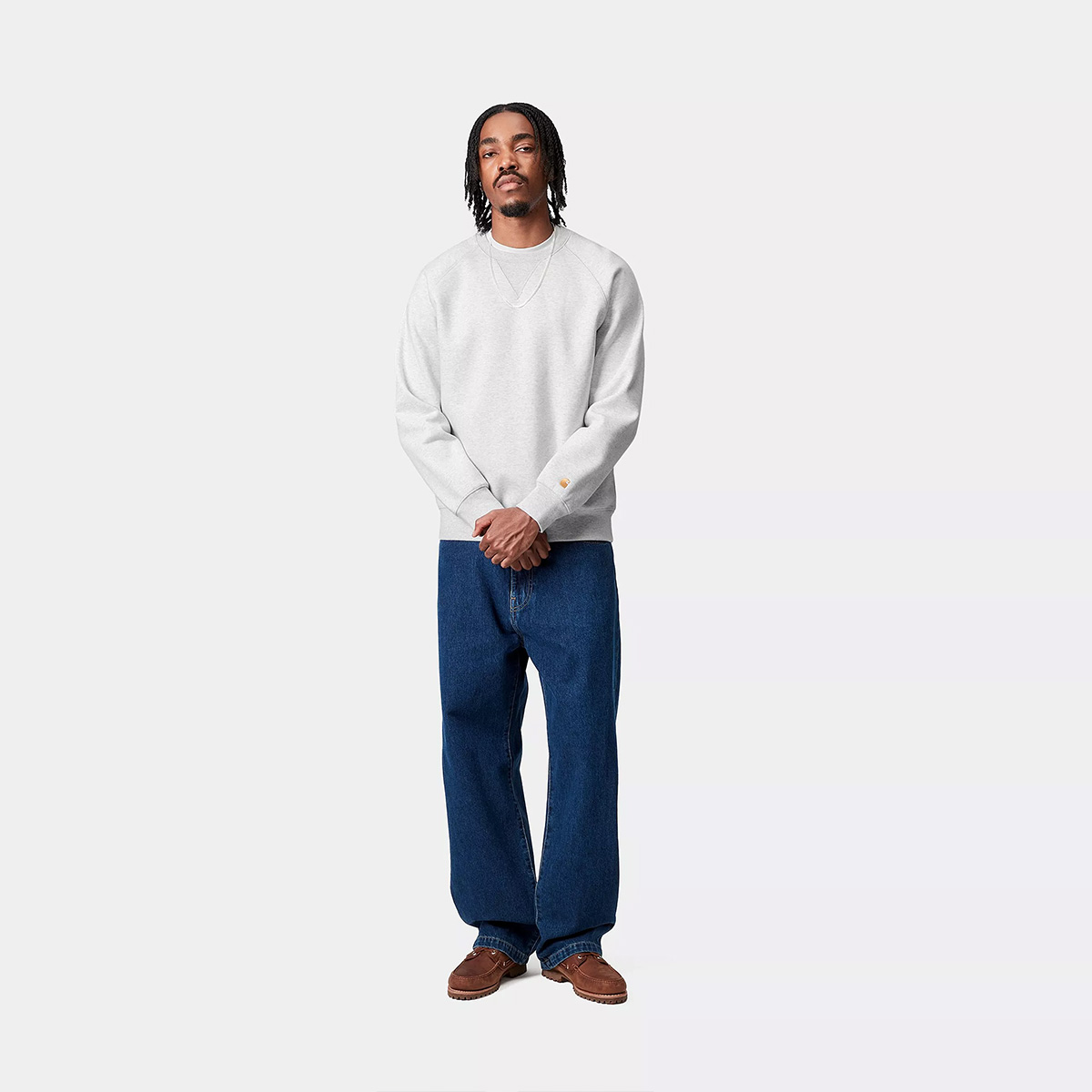 Carhartt WIP Chase Sweater Ash Heather/Gold Carhartt WIP Chase Sweater Ash Heather/Gold
