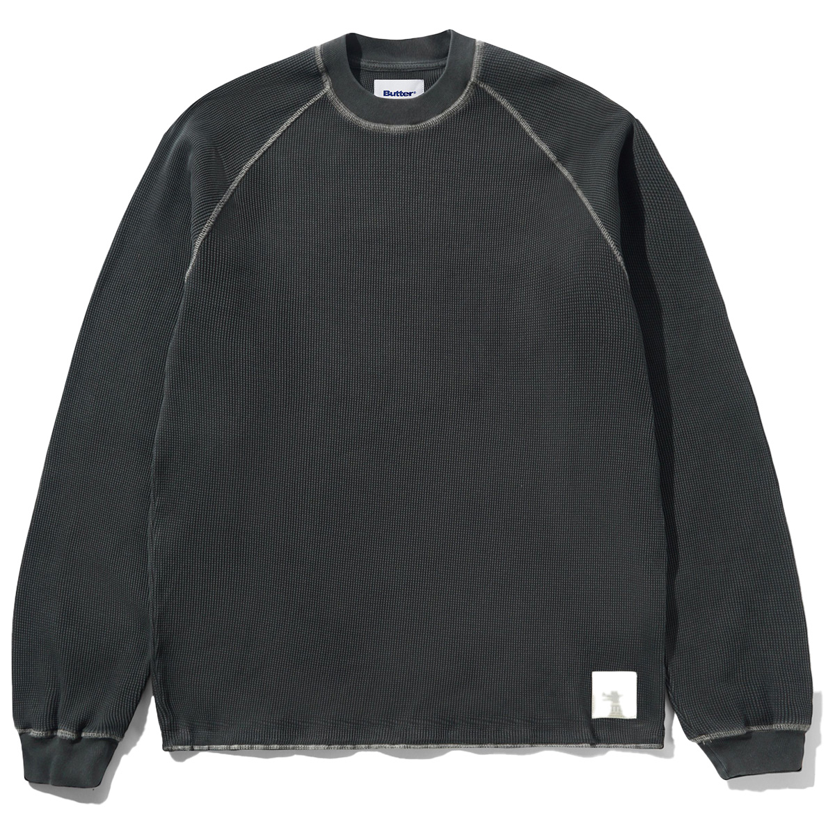 Butter Goods Waffle Longsleeve Top Washed Black