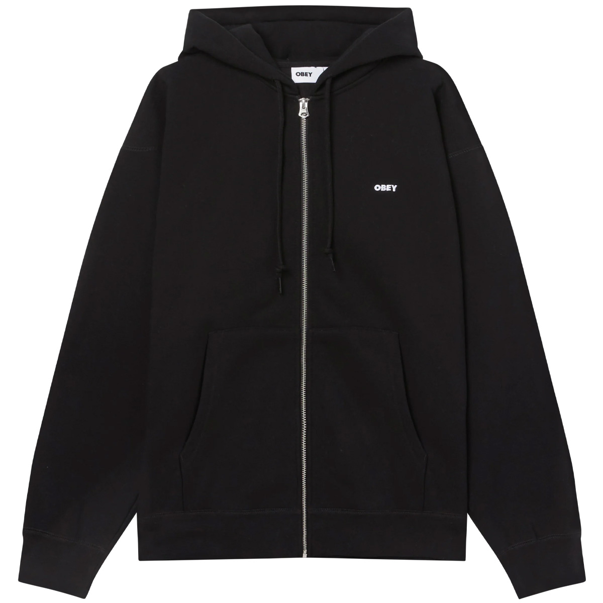 Obey Established Works Bold Zip Hooded Sweater Black Obey Established Works Bold Zip Hooded Sweater Black
