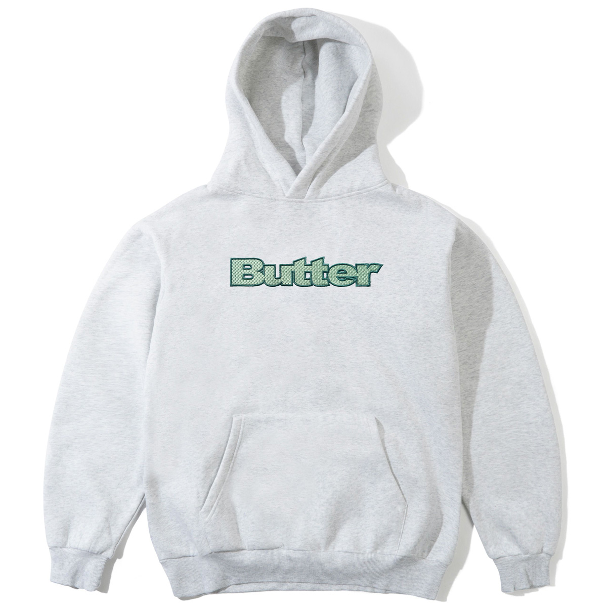 Butter Goods Textured Logo Hooded Sweater Ash