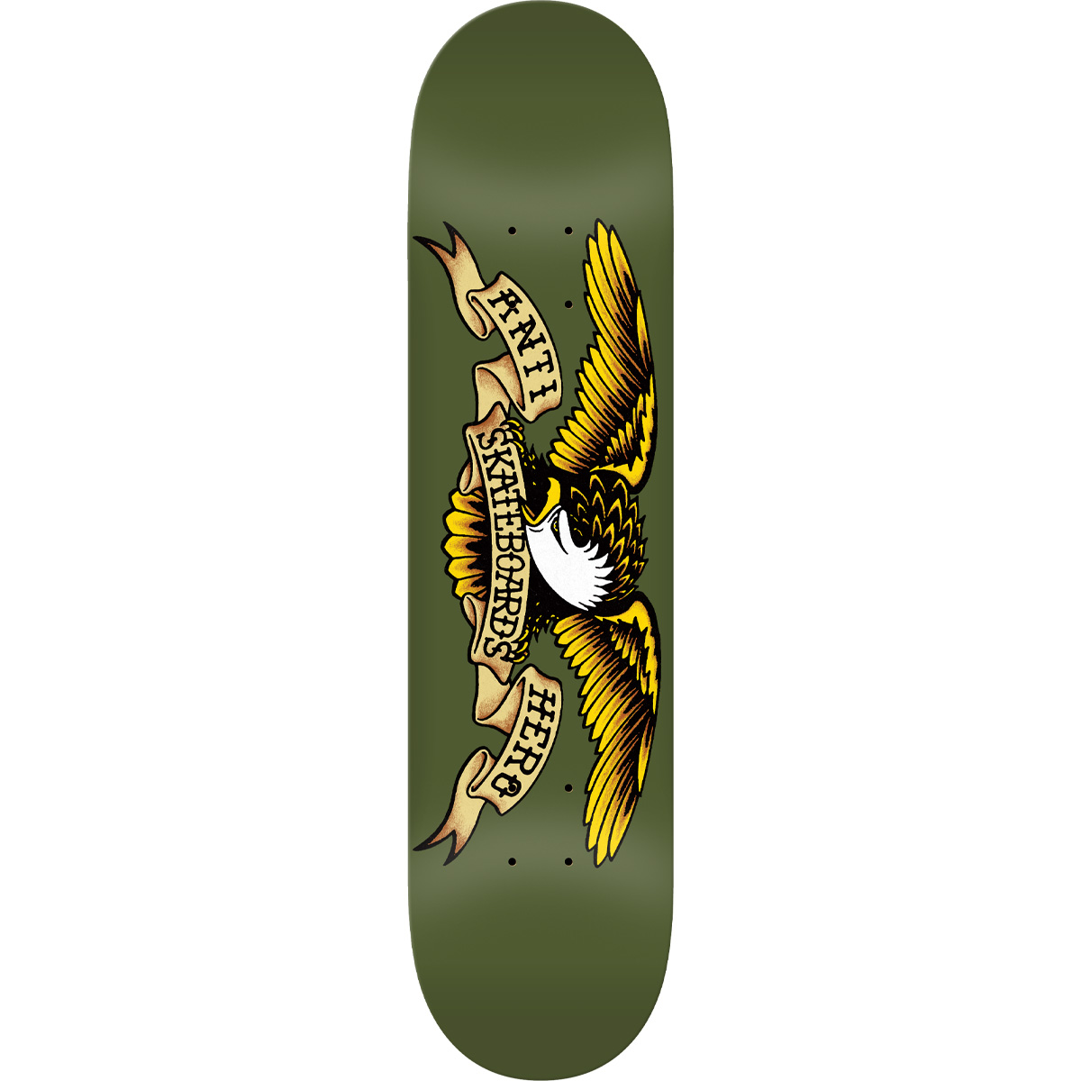 Anti Hero Team Classic Eagle Skateboard Deck Olive 8.38