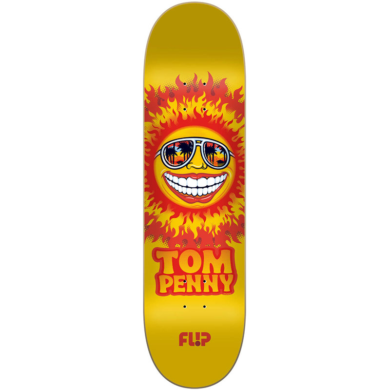 Flip Penny Sun Yellow Skateboard Deck 8.0 Flip Penny Sun Yellow Skateboard Deck 8.0