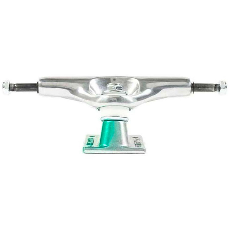Tensor Alum Stencil Mirror Trucks Raw/Green Fade 5.5 -set of 2-