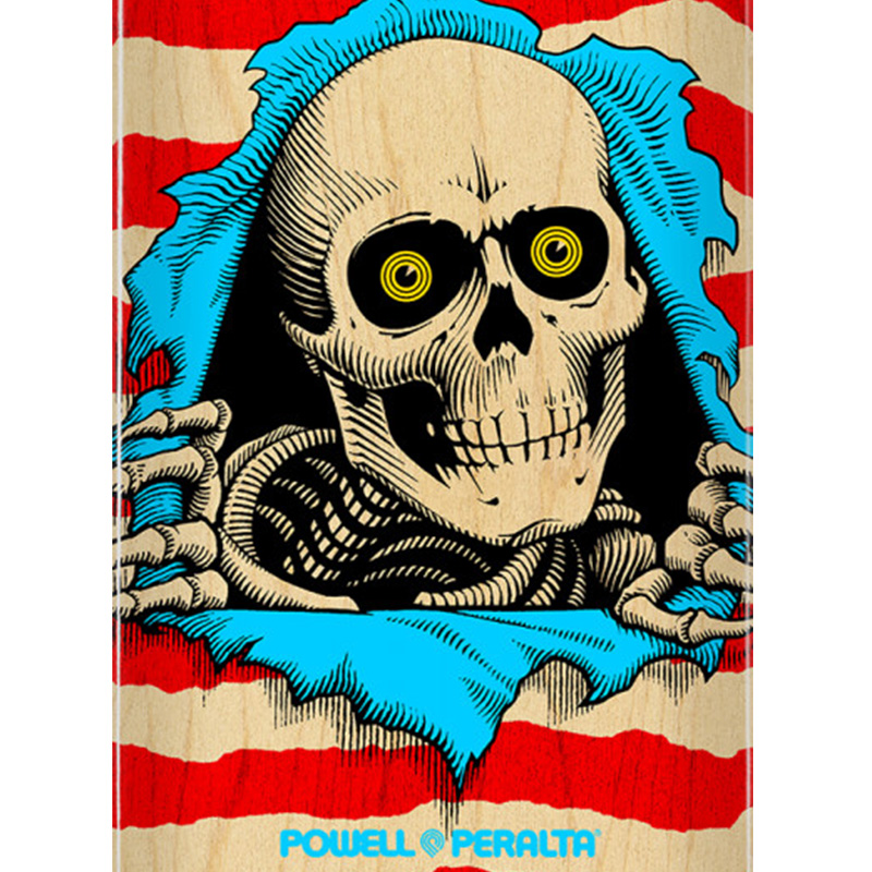 Powell Peralta Ripper Skateboard Deck Shape 247 Natural/Red 8.0